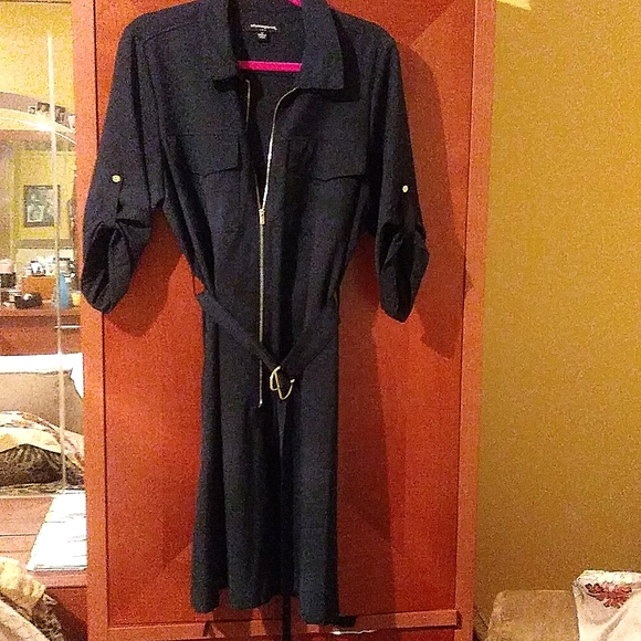 Sharagano Dresses & Skirts - Navy blue zipper dress